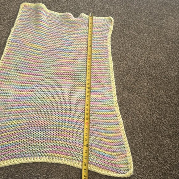 Handmade Blanket Throw Crochet Knit Pastel Baby Granny 40”x25” - Picture 4 of 7